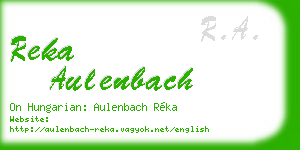 reka aulenbach business card